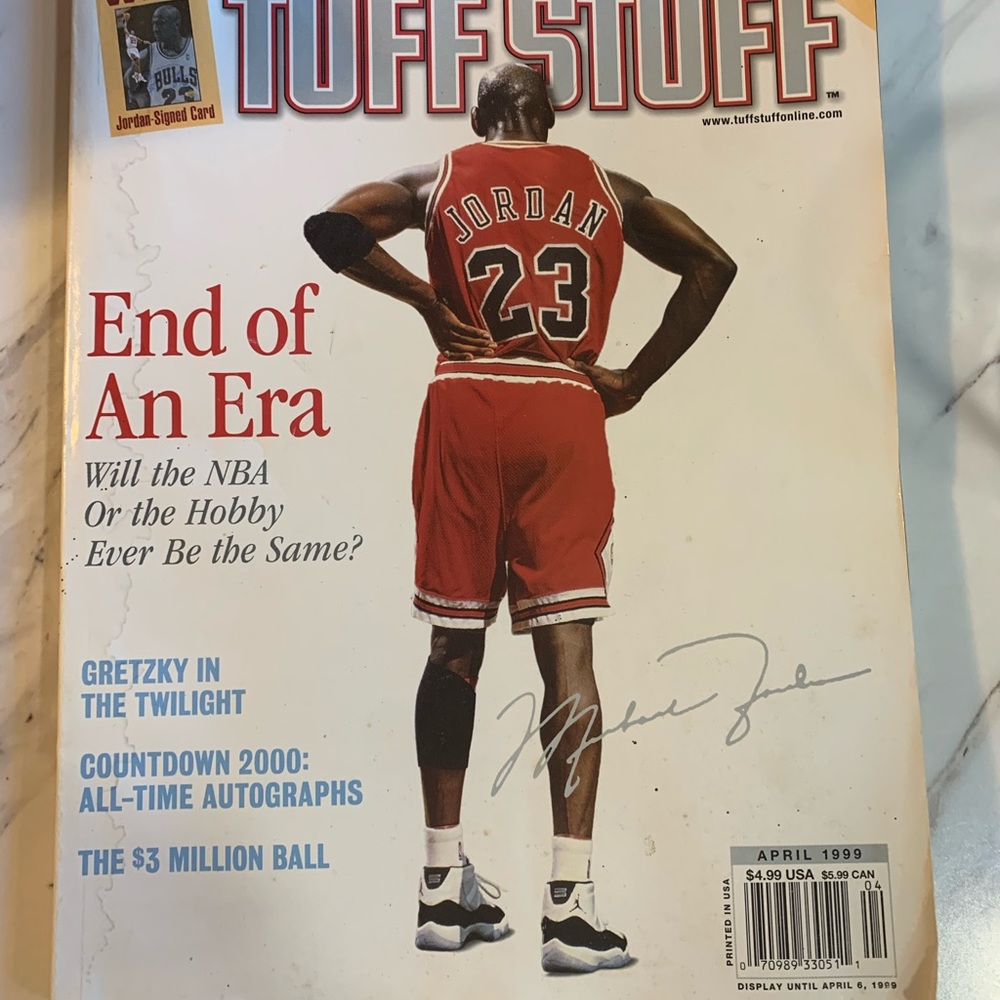 1999 Tuff Stuff w/ MJ on cover/ 2005 rookie LJ